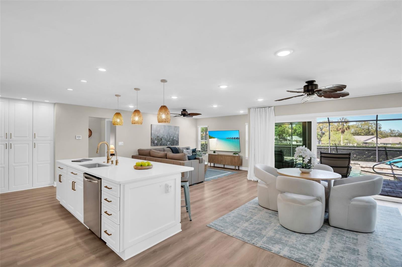 Stunning remodel in 2024 offering a newly open concept with direct pool & green views~