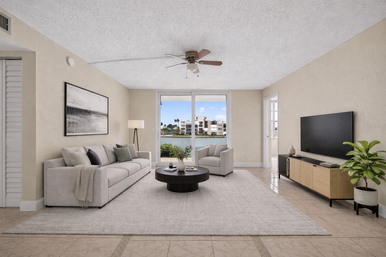 Virtually staged living room