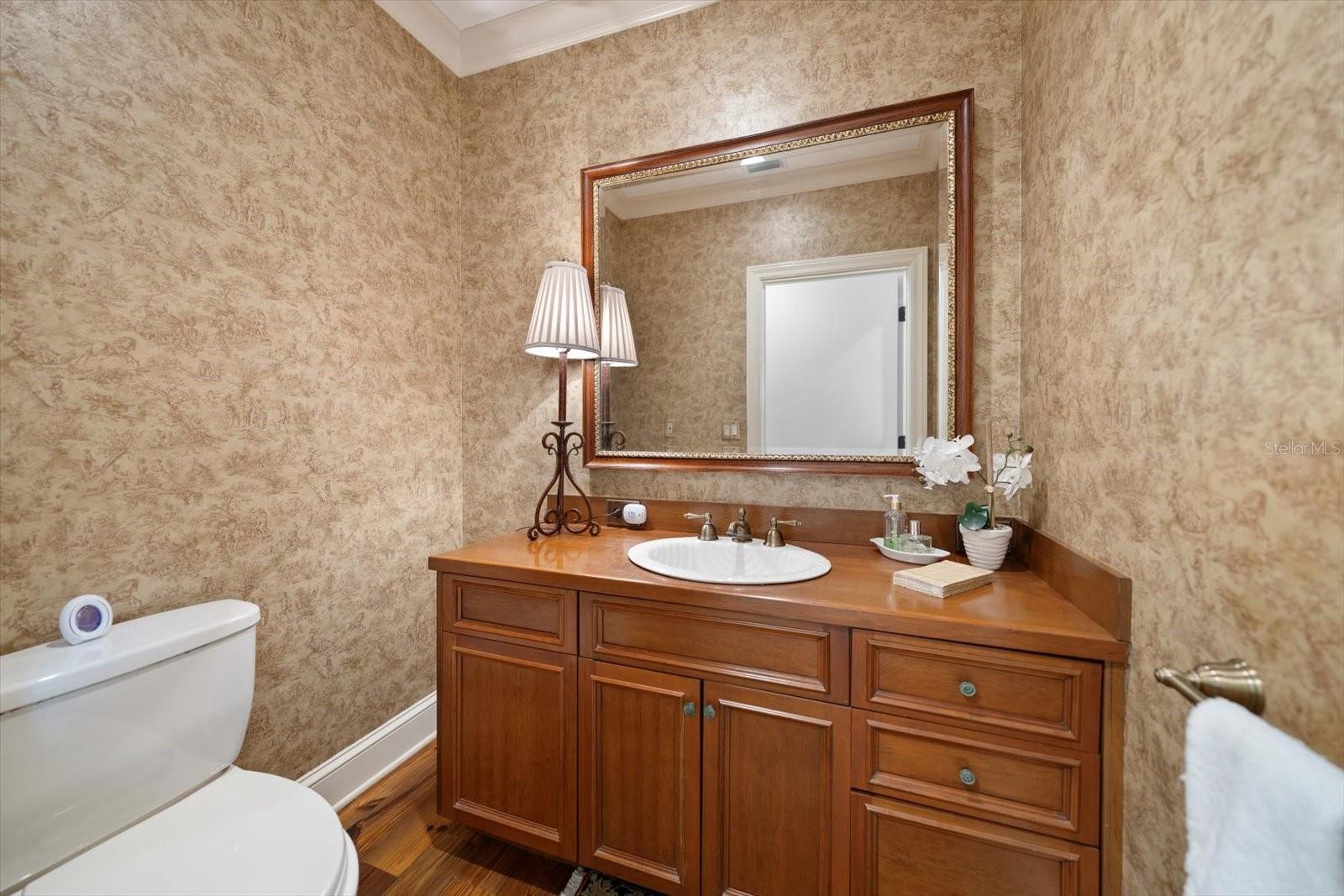 Half bath on main living level.