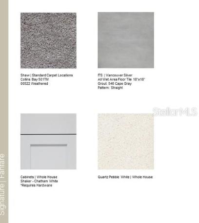 12411 Gust Court design selections.  Home is under construction and selections are subject to change.