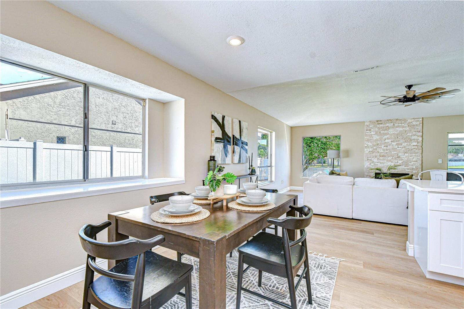 Dining Room with Buffet Server under Wndow