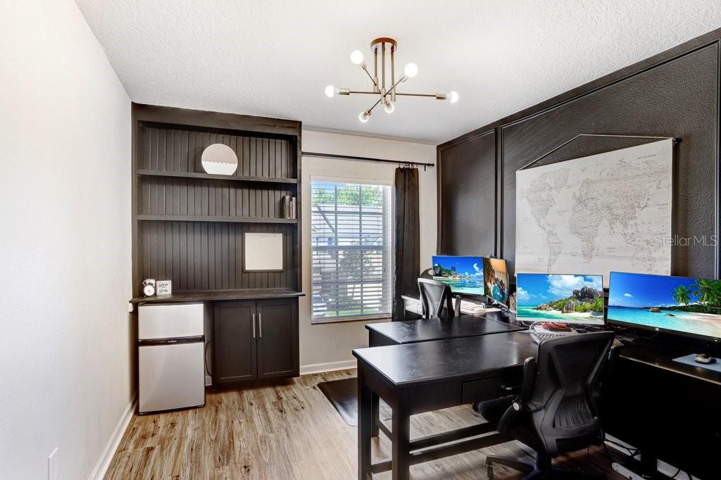 Bedroom 3 with built in and wall feature