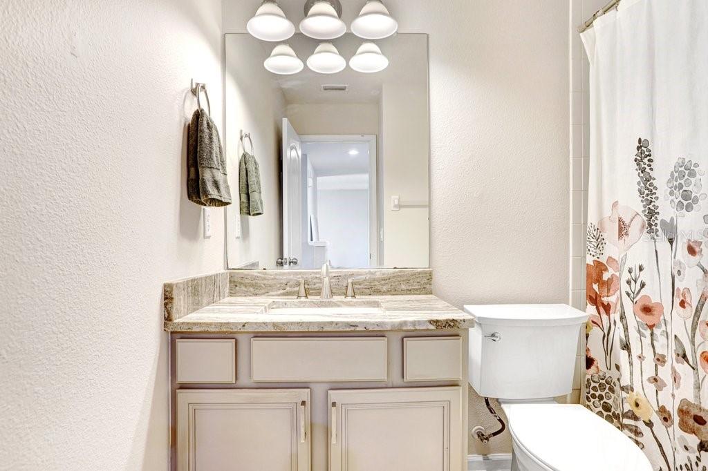 Hall Bathroom with updated marble counter