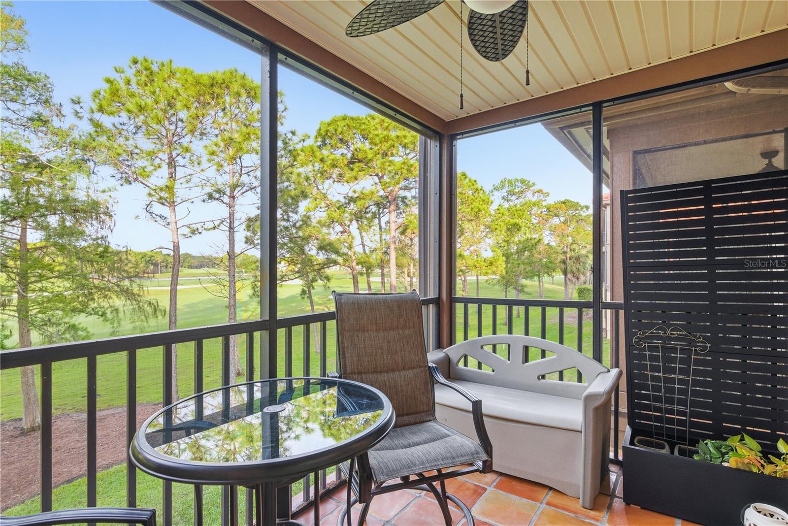Screened patio facing West