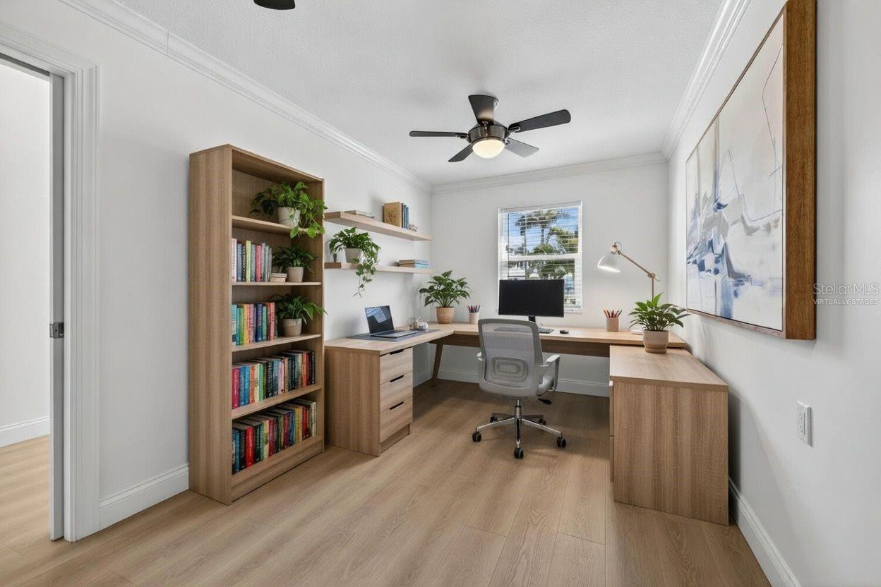 4th bedroom virtually staged as home office