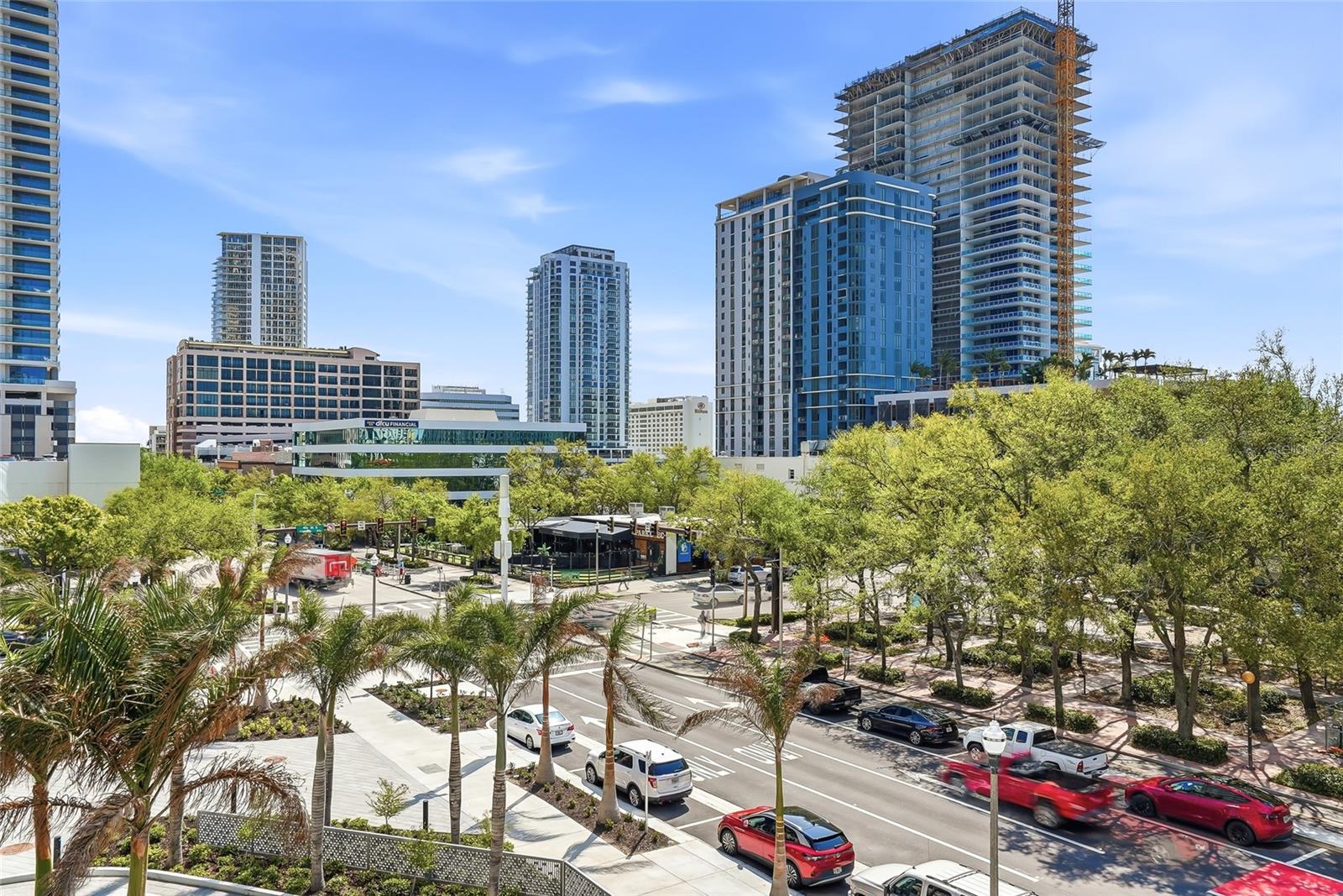 A street view from the balcony.  Fun for people watching!