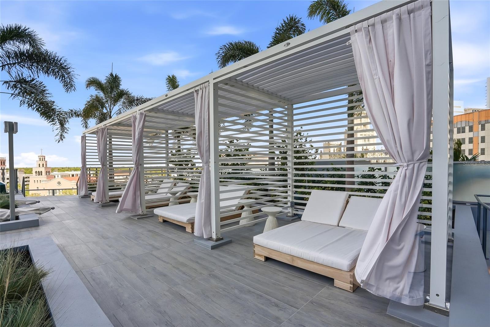 Wonderful private cabanas with curtains