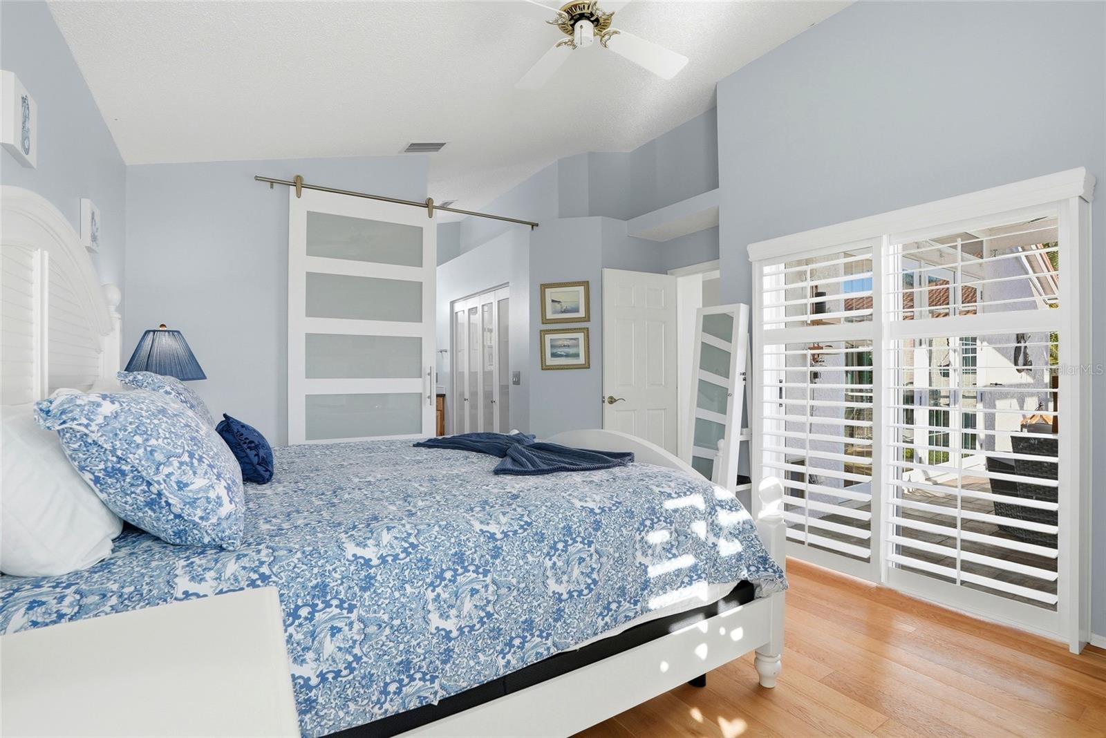 Primary Bedroom  with Sliders to Patio