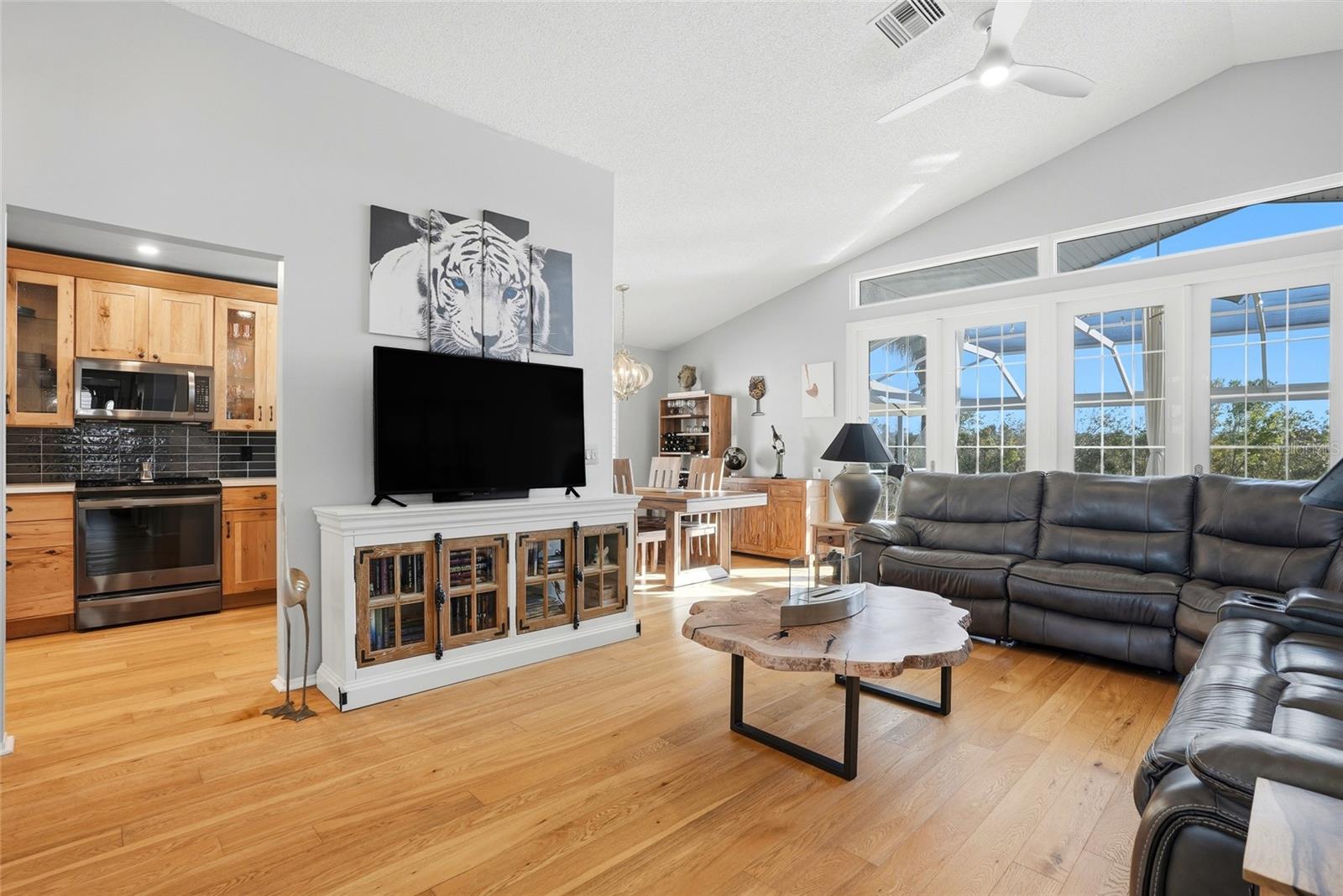 Living Room with French Doors to Patio