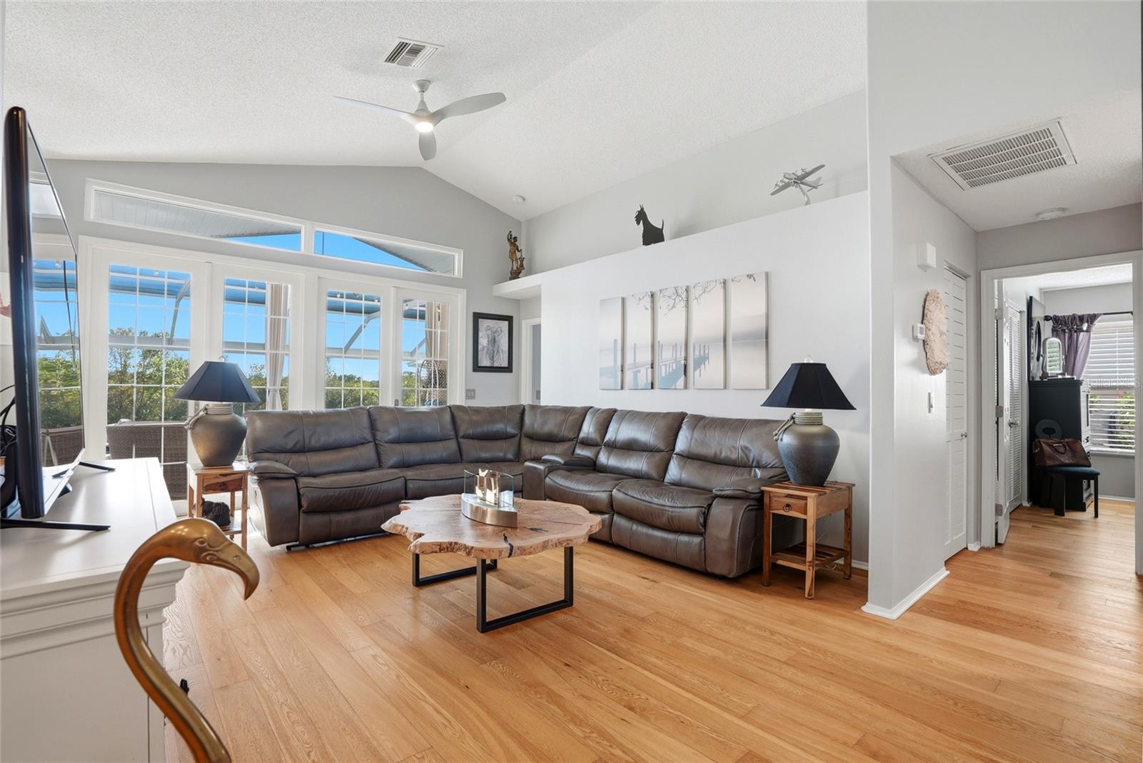 Living Room with French Doors to Patio