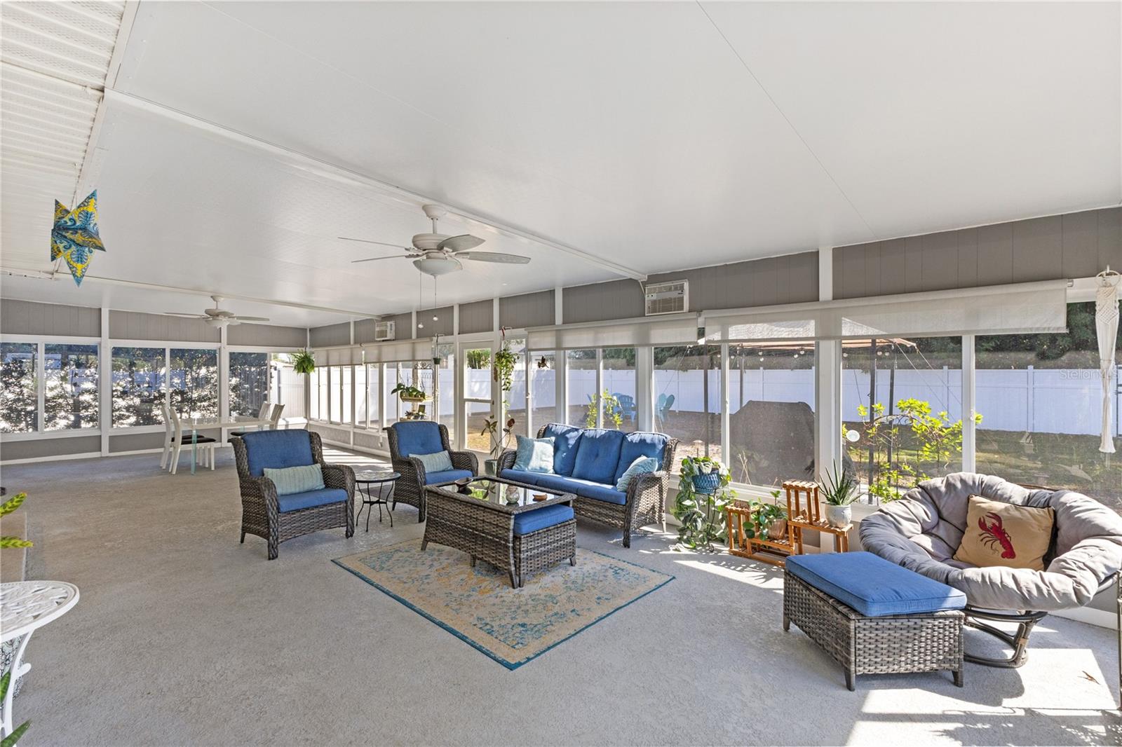 Expansive enclosed patio