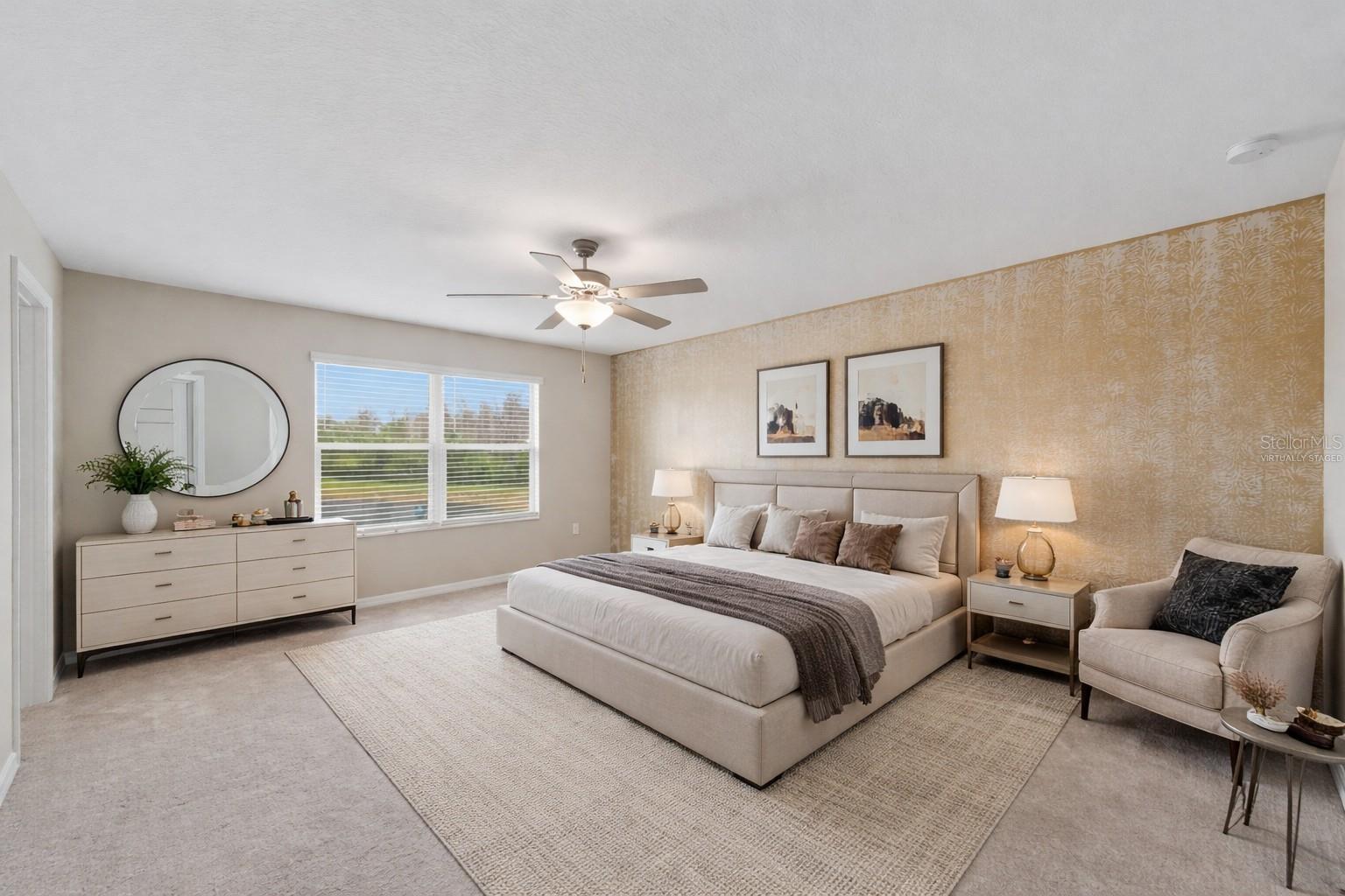 Virtually Staged Primary Bedroom.