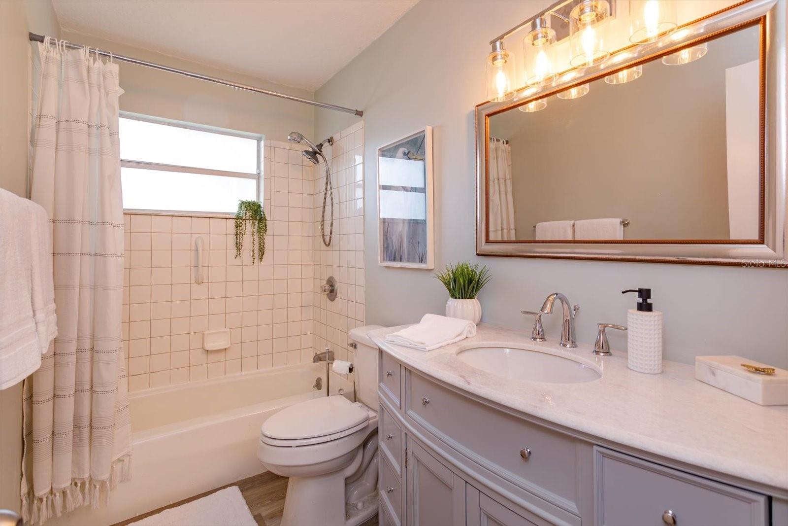 Full size Bathroom! New vanity, mirror and light!