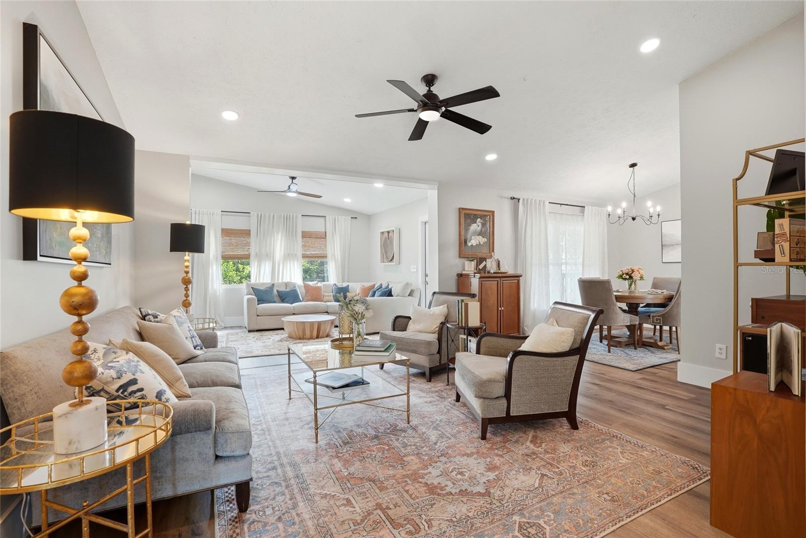 Spacious living room with an extra family room.