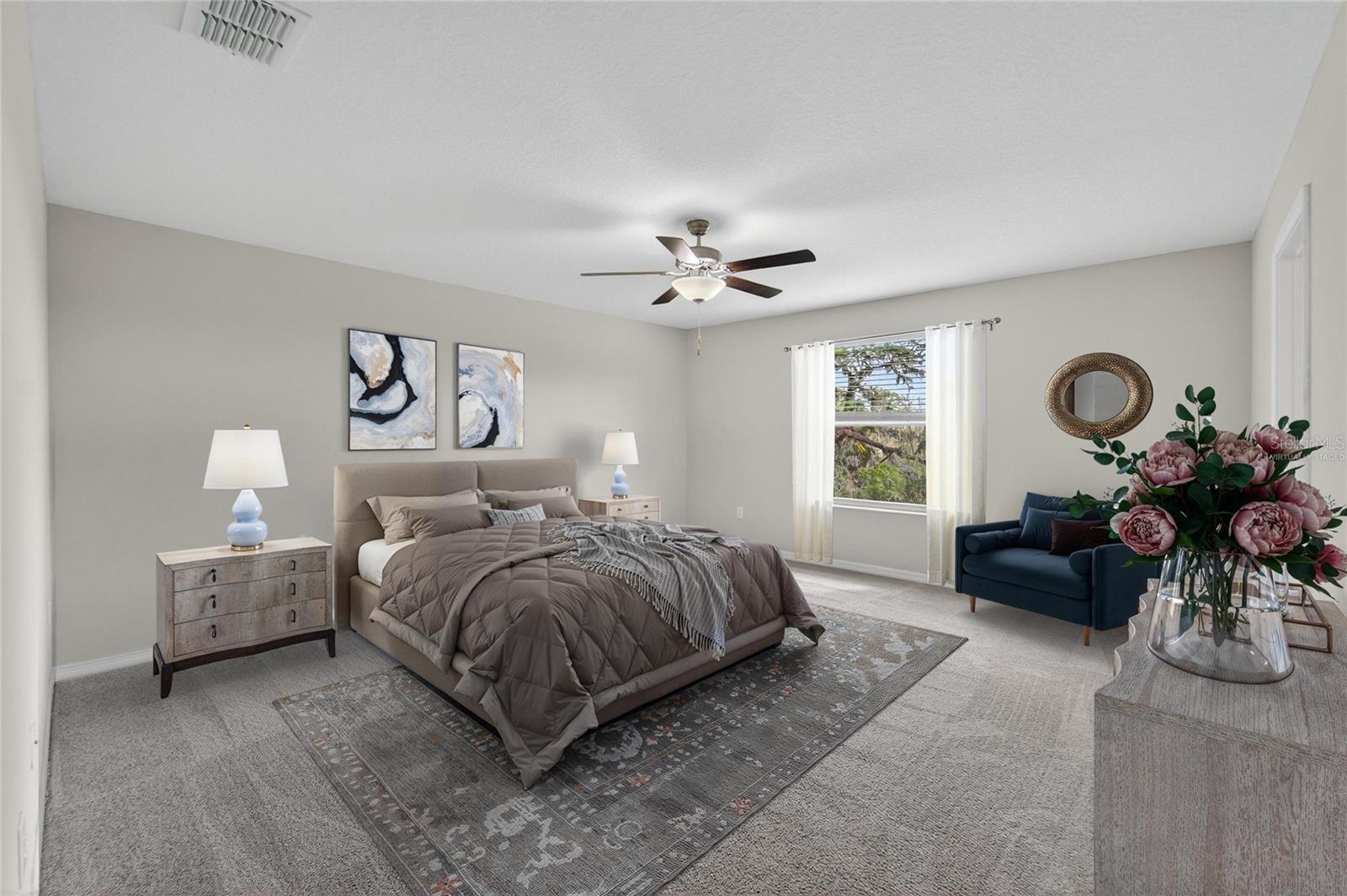 Virtually Staged Primary Bedroom