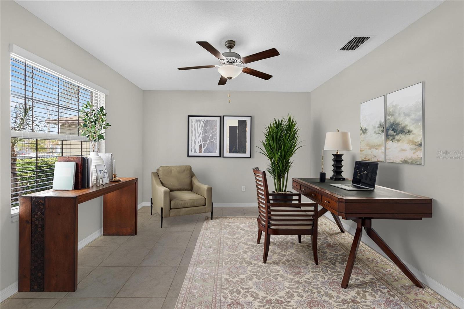 Virtually Staged Home Office / Den