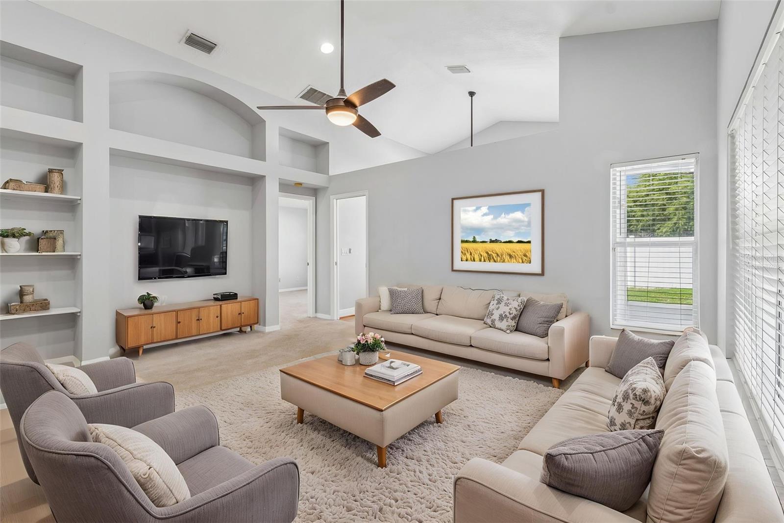 Virtually staged great room