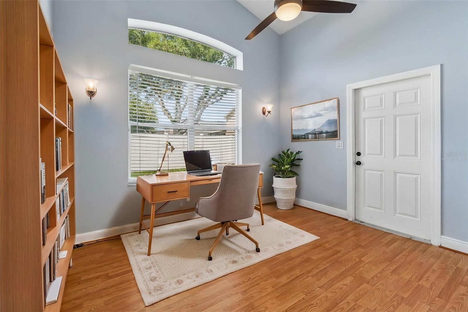 Virtually staged bonus room/office