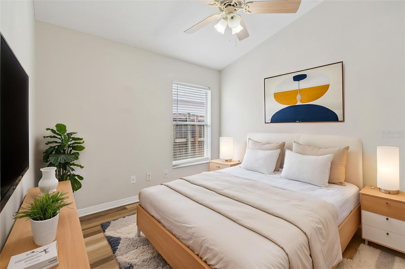 Virtually staged guest bedroom two