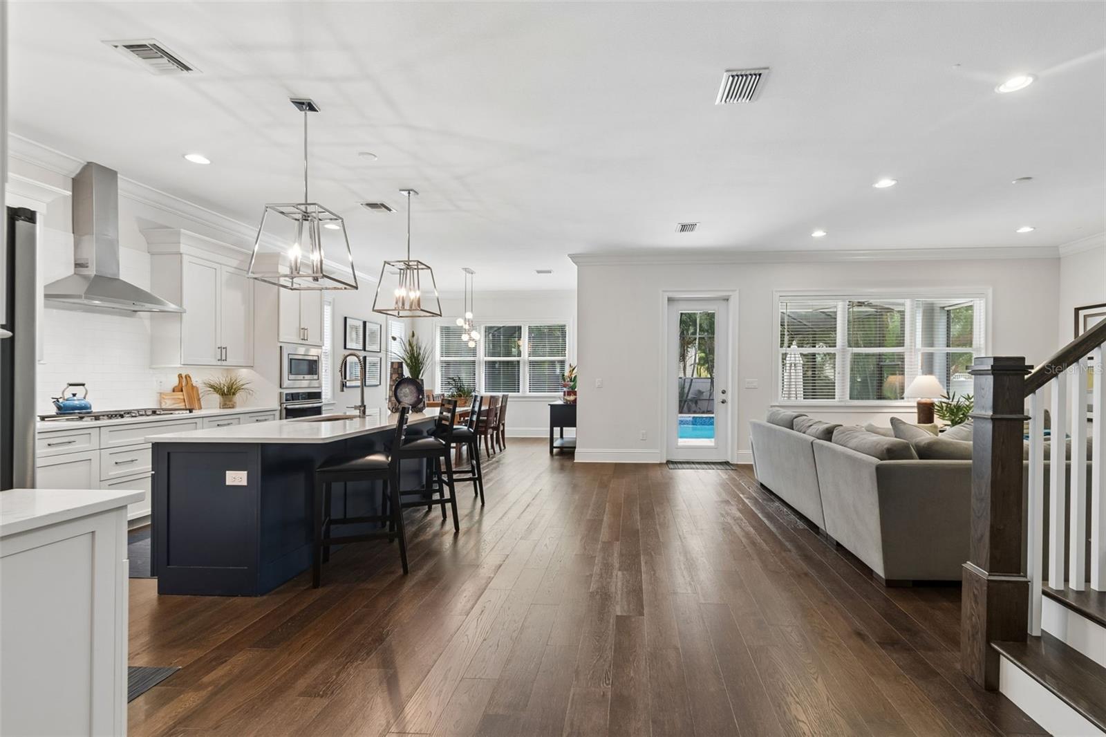 Open Concept Kitchen, Living, Dining Area