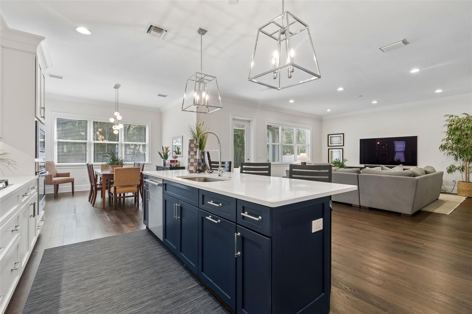 Open Concept Kitchen, Living, Dining Area