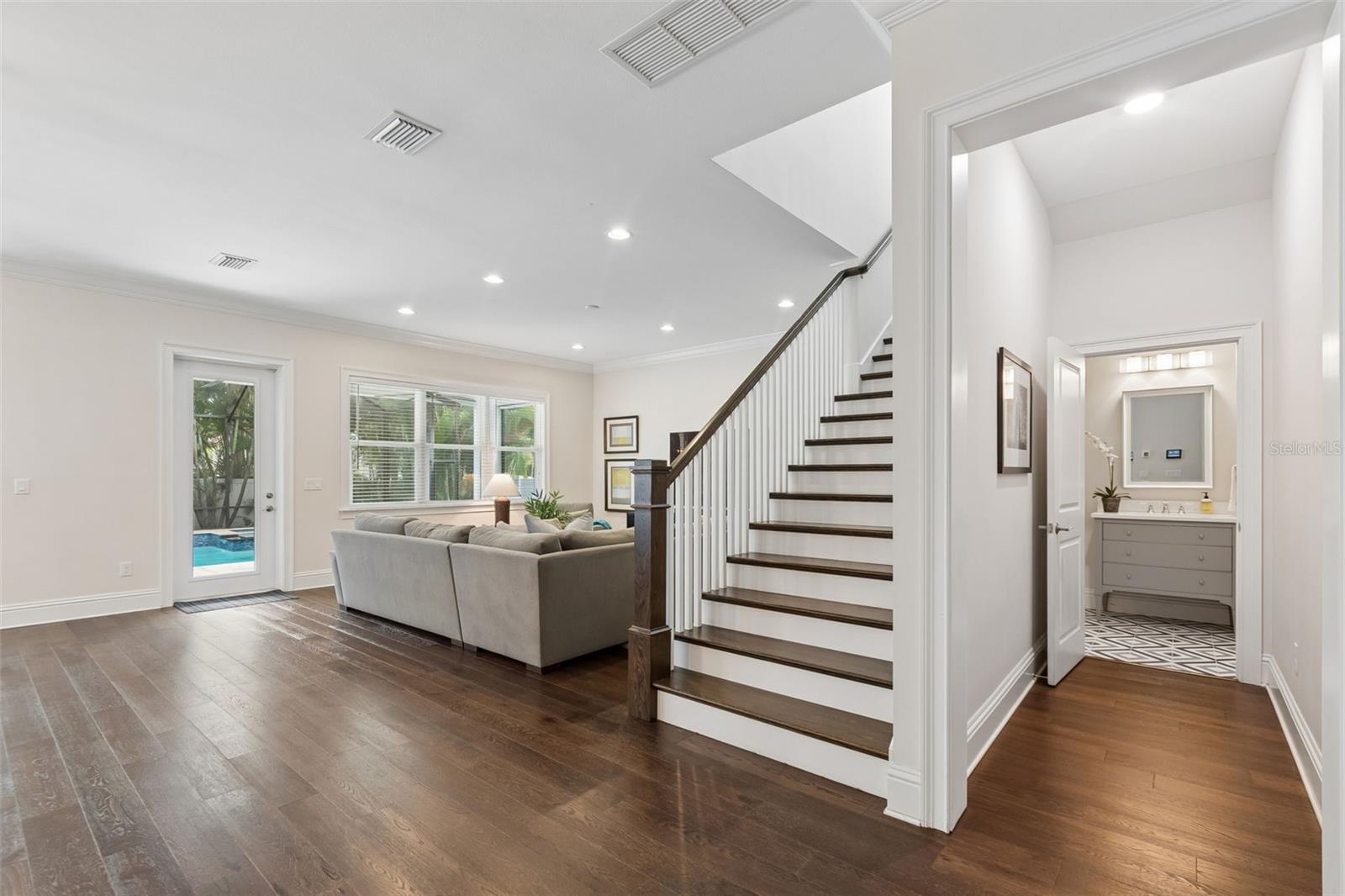 Private Powder Room Hallway
