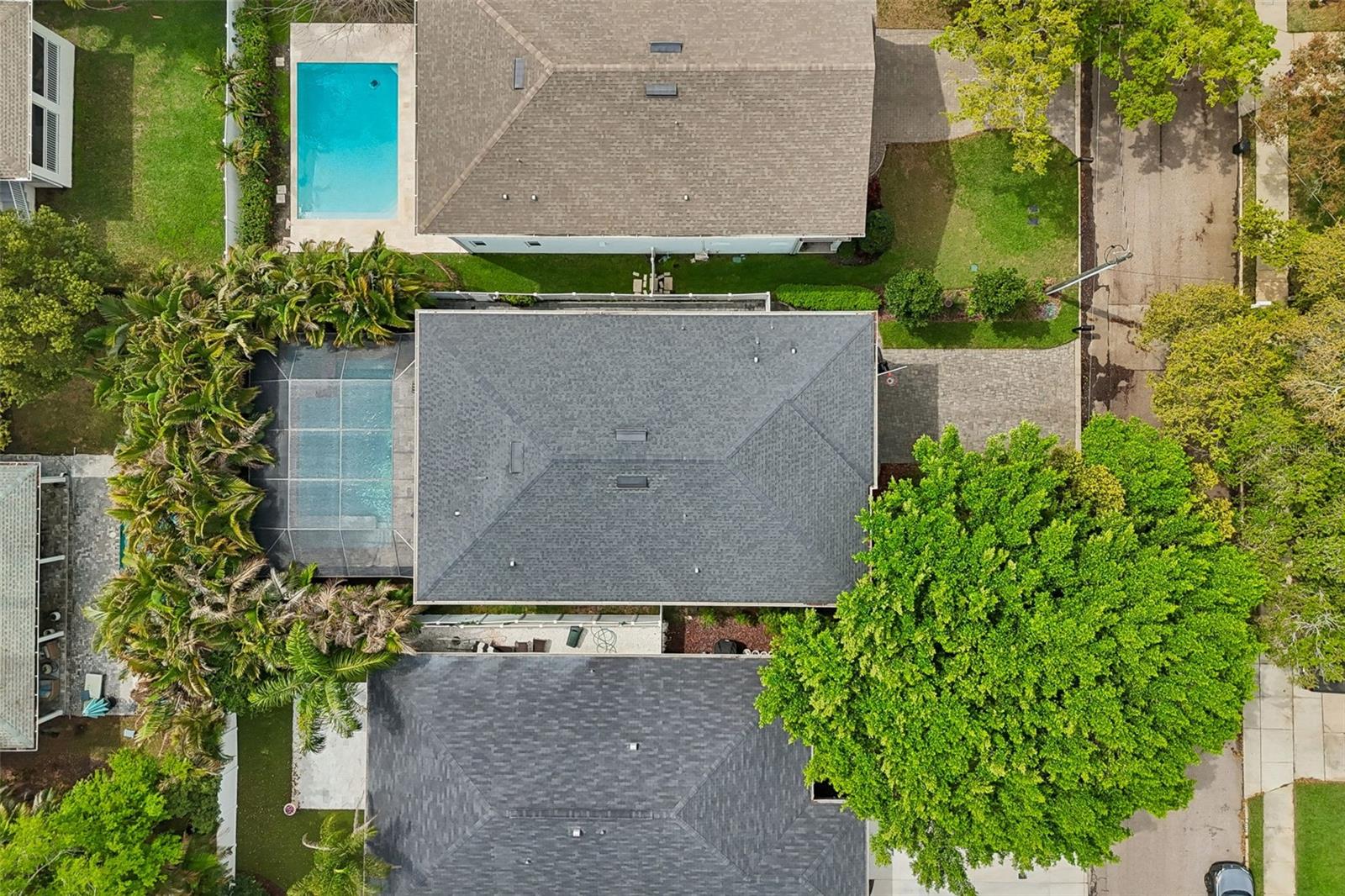 Overhead of Property with Lush Landscaping