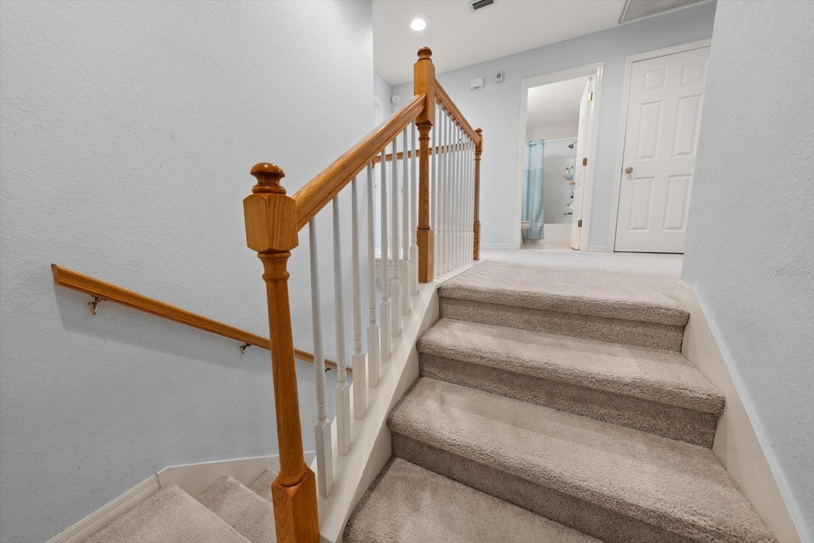 Stairs to 2nd floor, upstairs landing