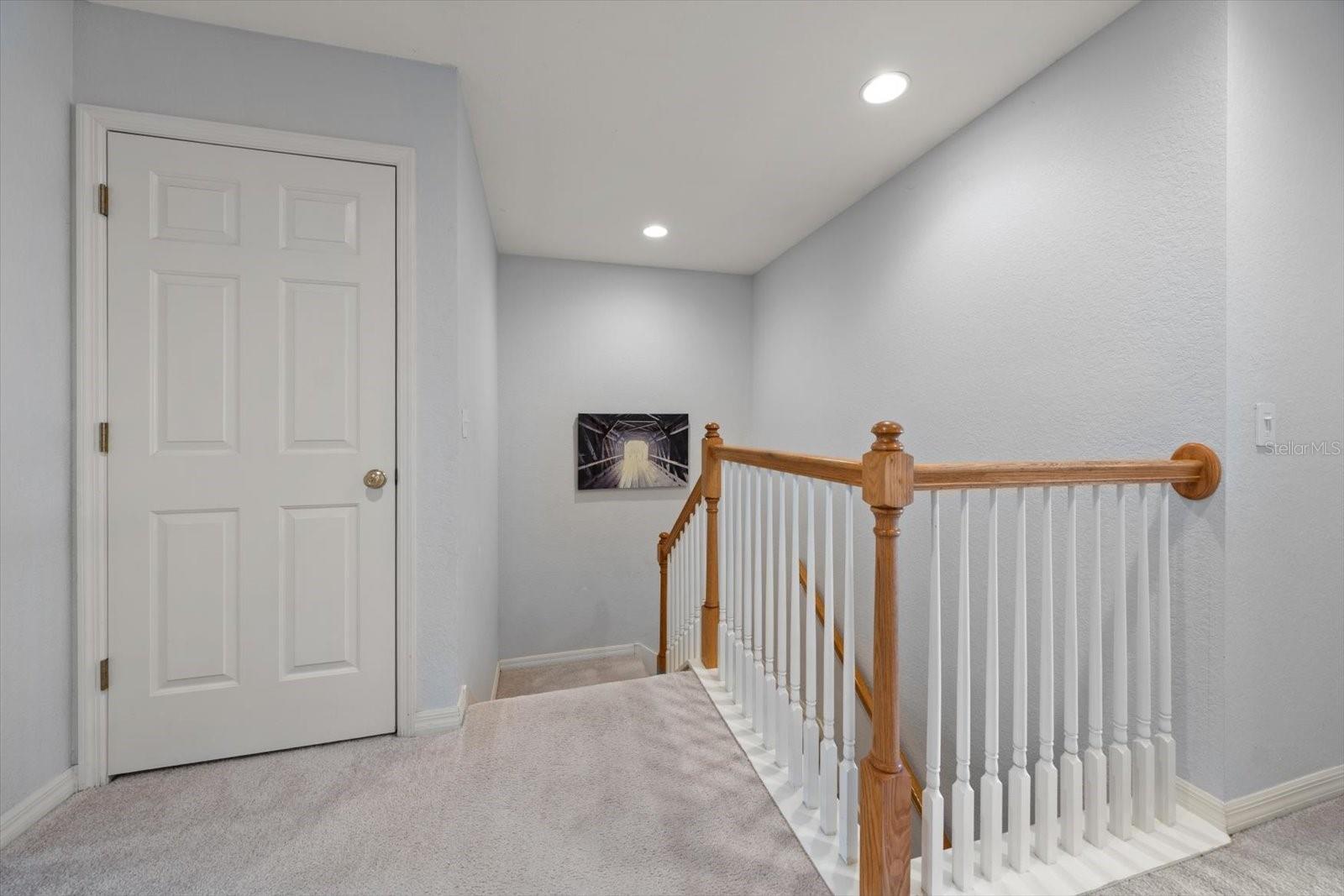 2nd floor landing with air handler closet