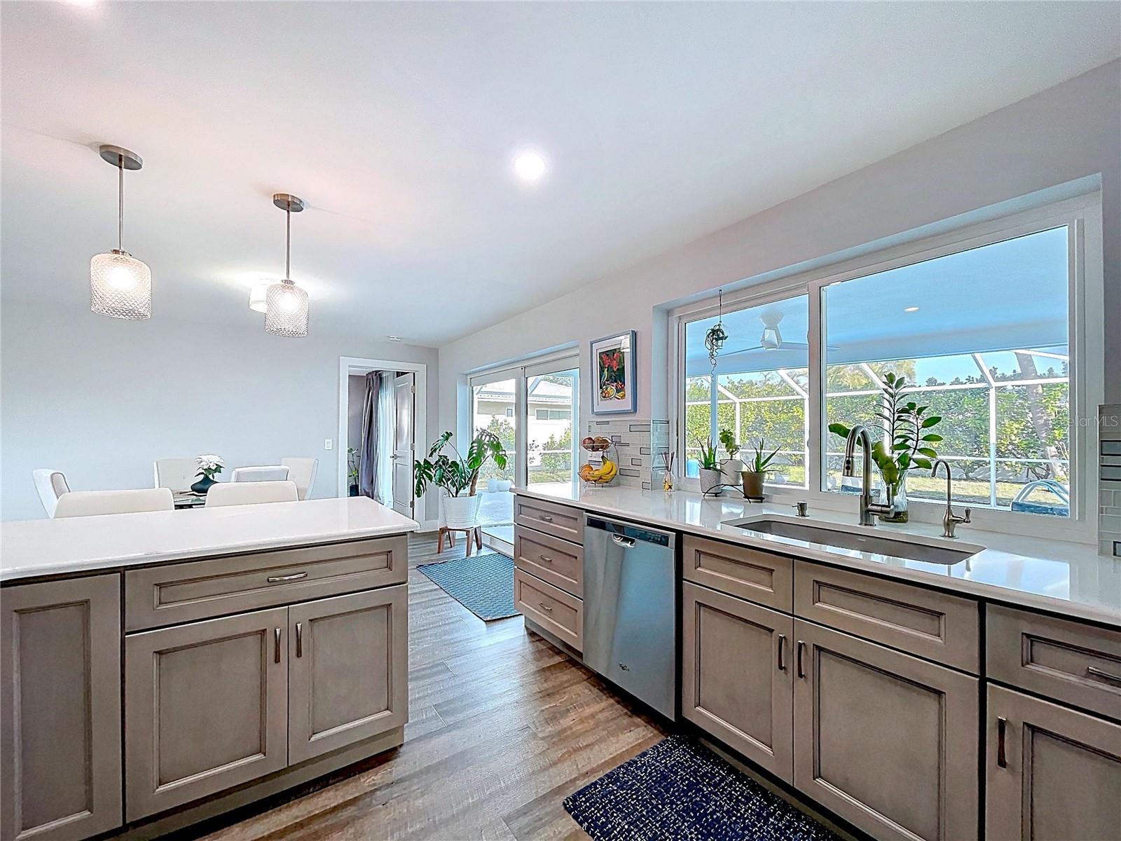 The impact windows and doors offer safety and ample lighting.