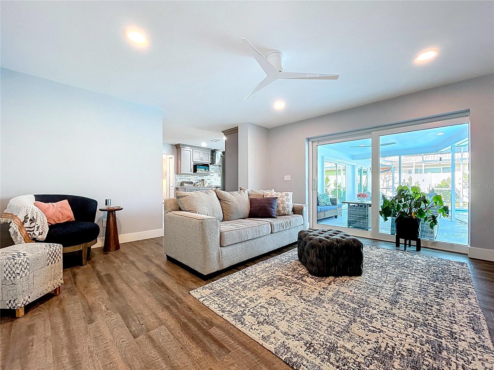 Natural light in the family room.