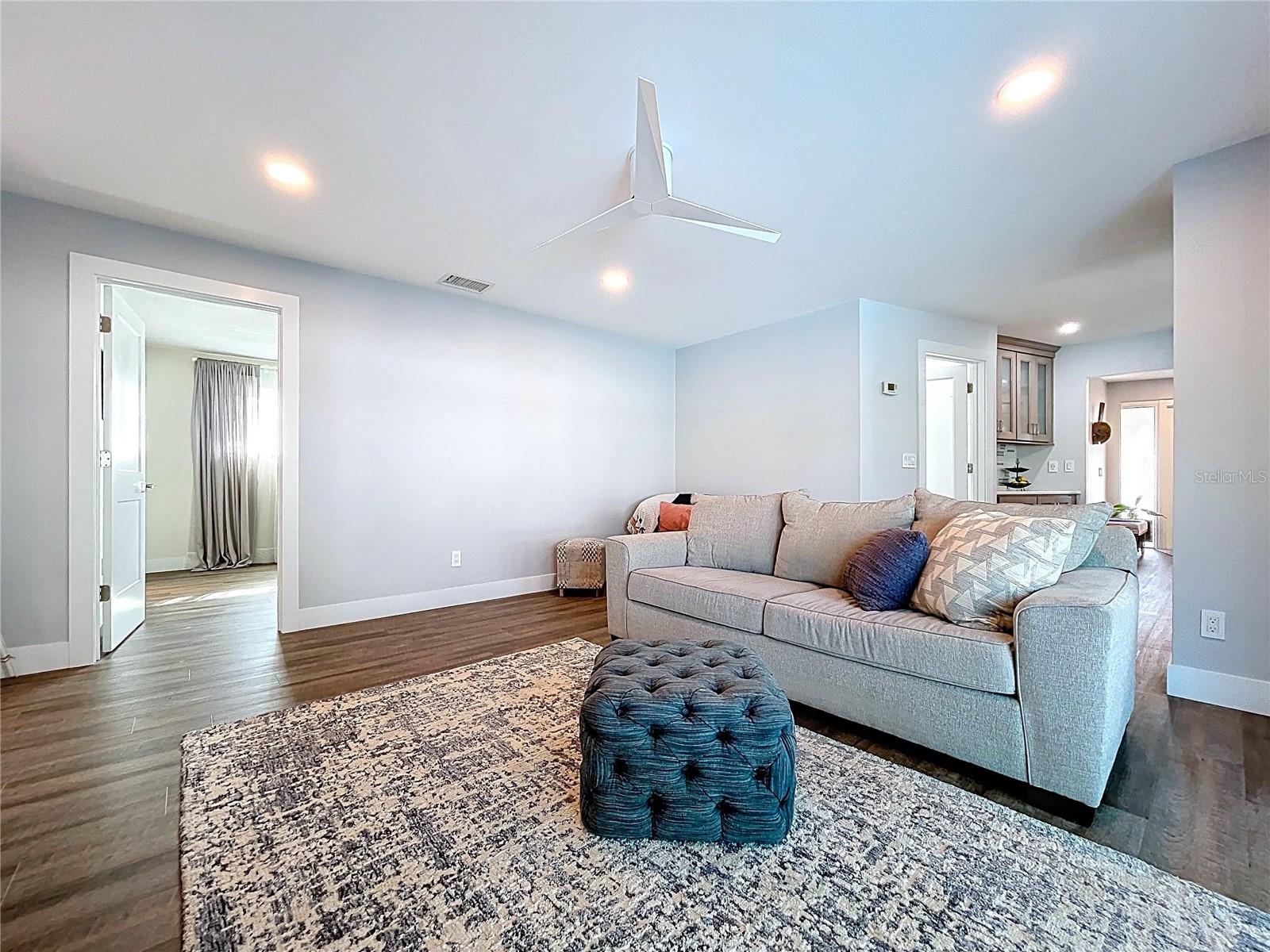 The additional family room allows space for a large family.