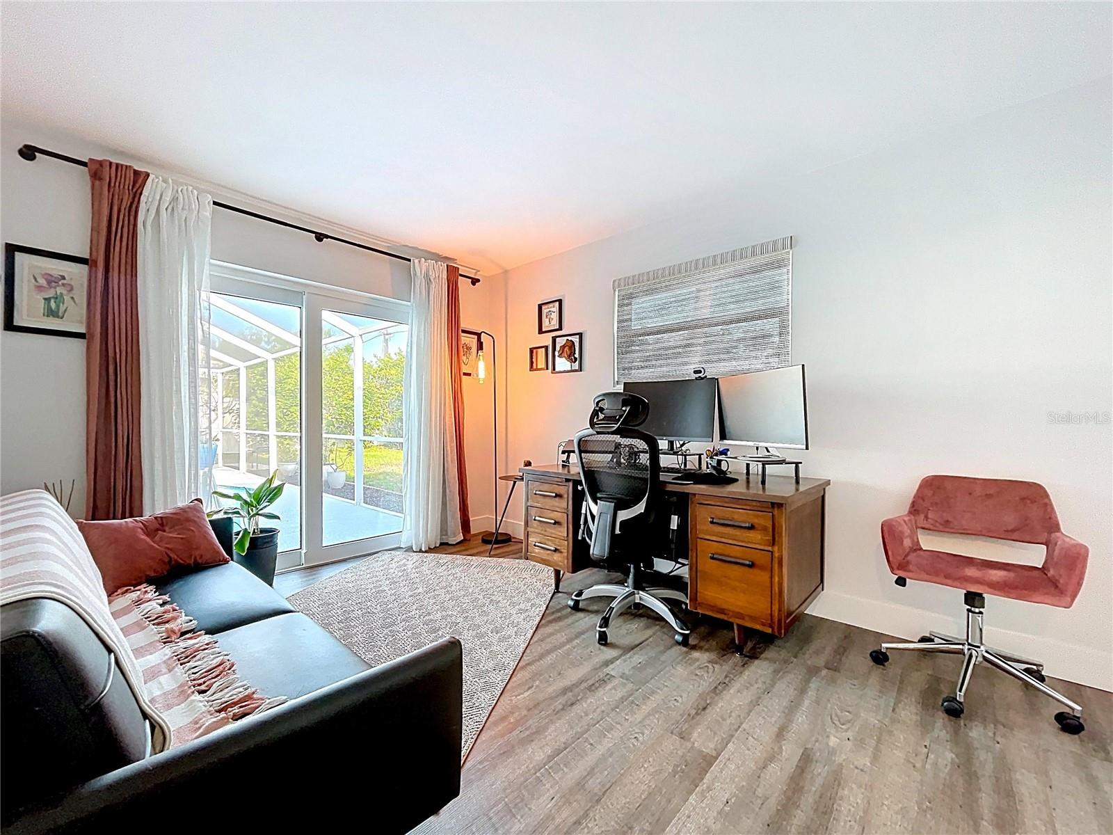 Guest bedroom 3 offers a flex space as a bedroom, home office, or home gym.