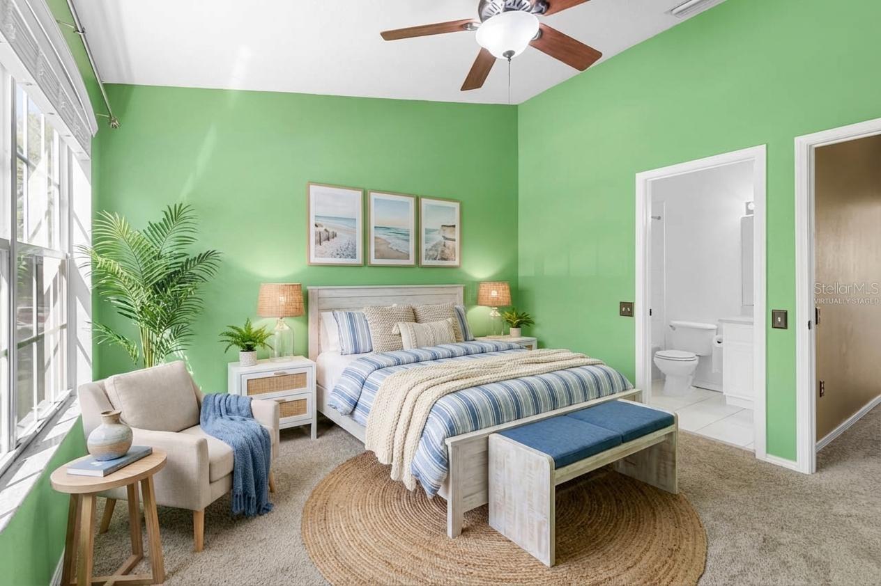 Bedroom 2 with bath (virtually staged)