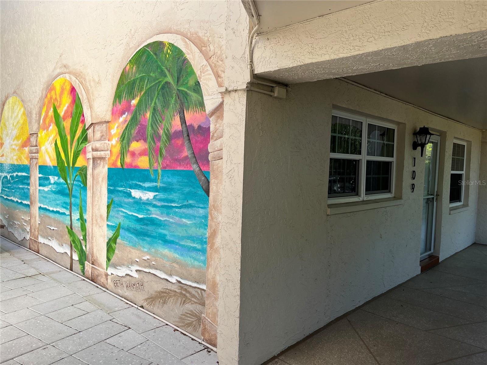 Towards front walk to Condo