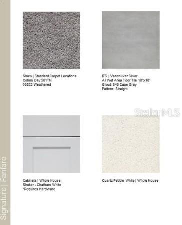 13643 Tropical Breeze Way design selections. Home is currently under construction, selections subject to change.