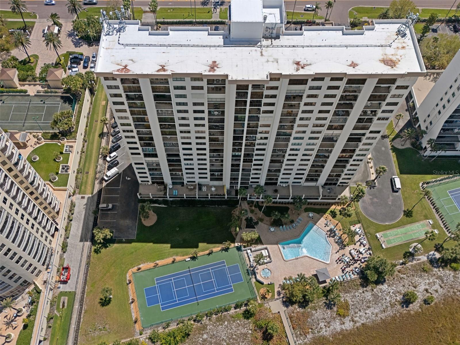Aerial view of amenities