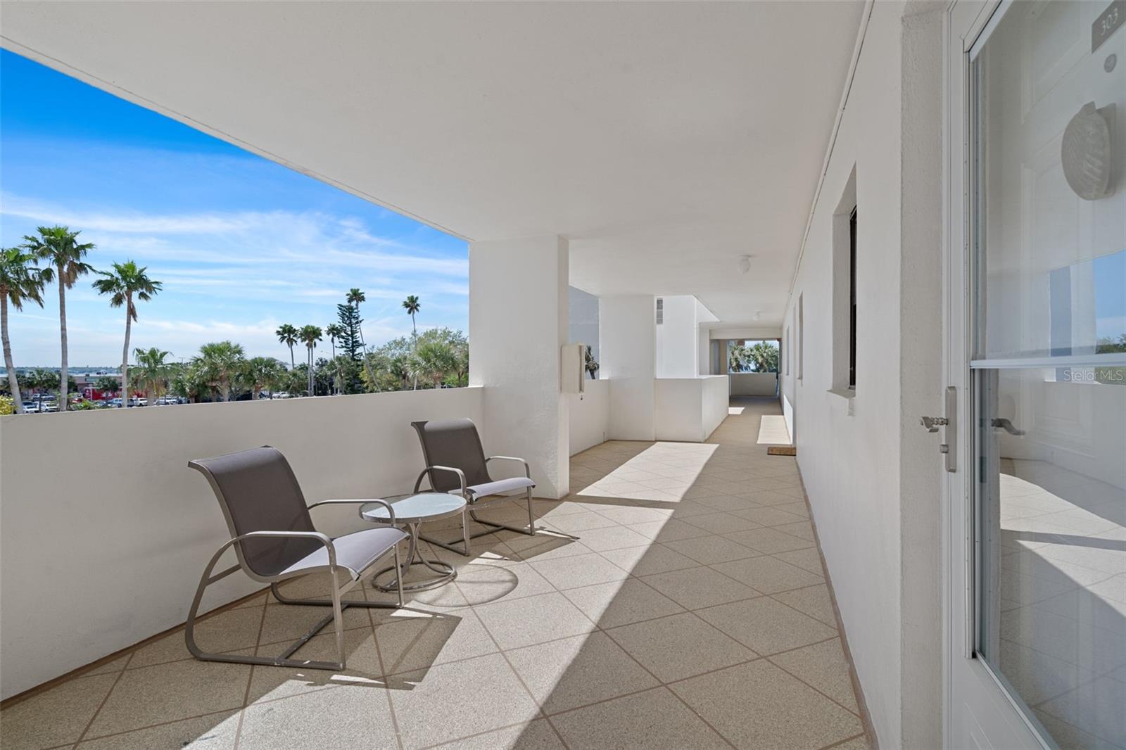 Covered breezeway to units