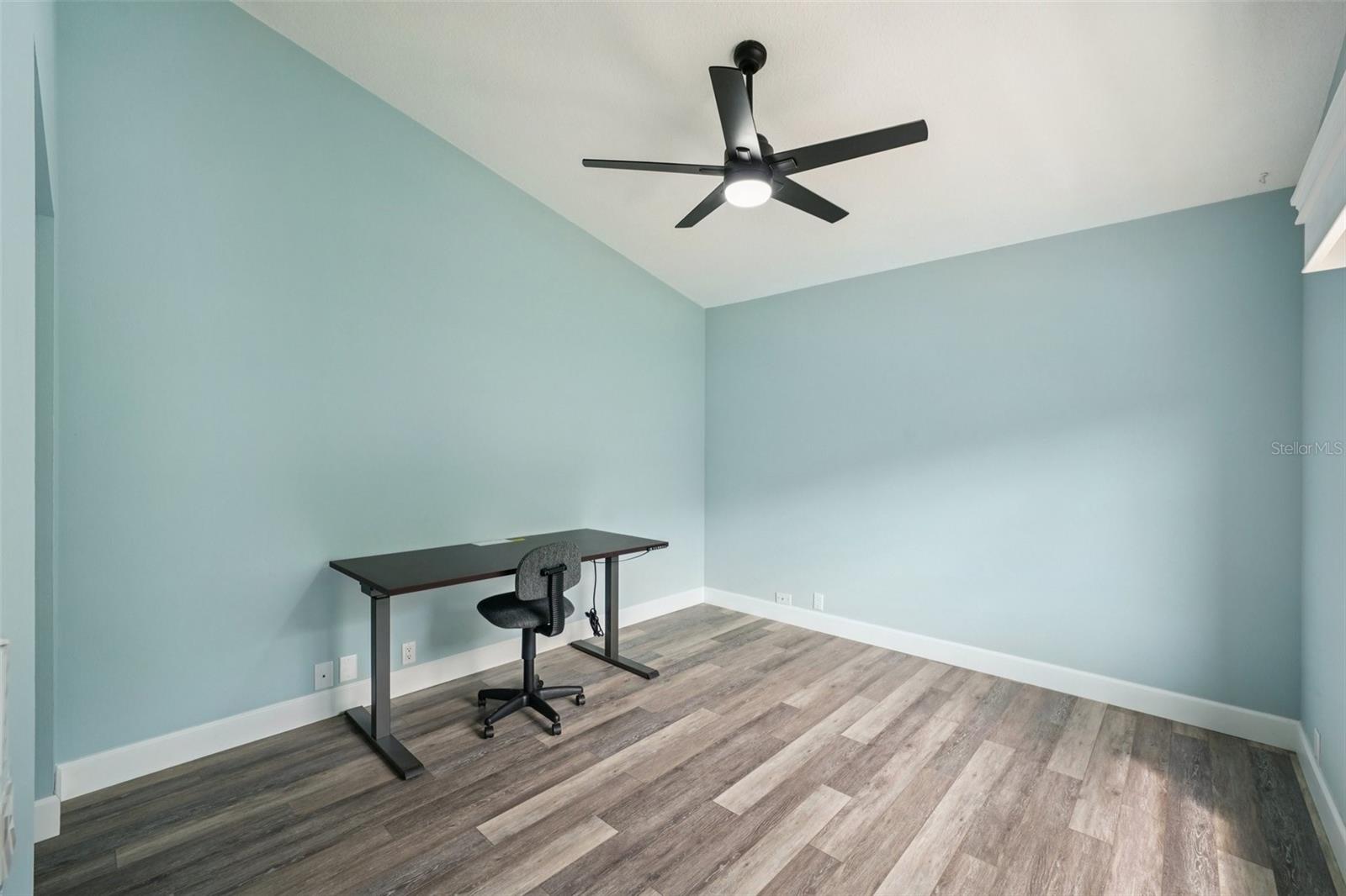 The guest suite is tucked away for added privacy and convenient to the full pool bathroom with direct access to the pool.