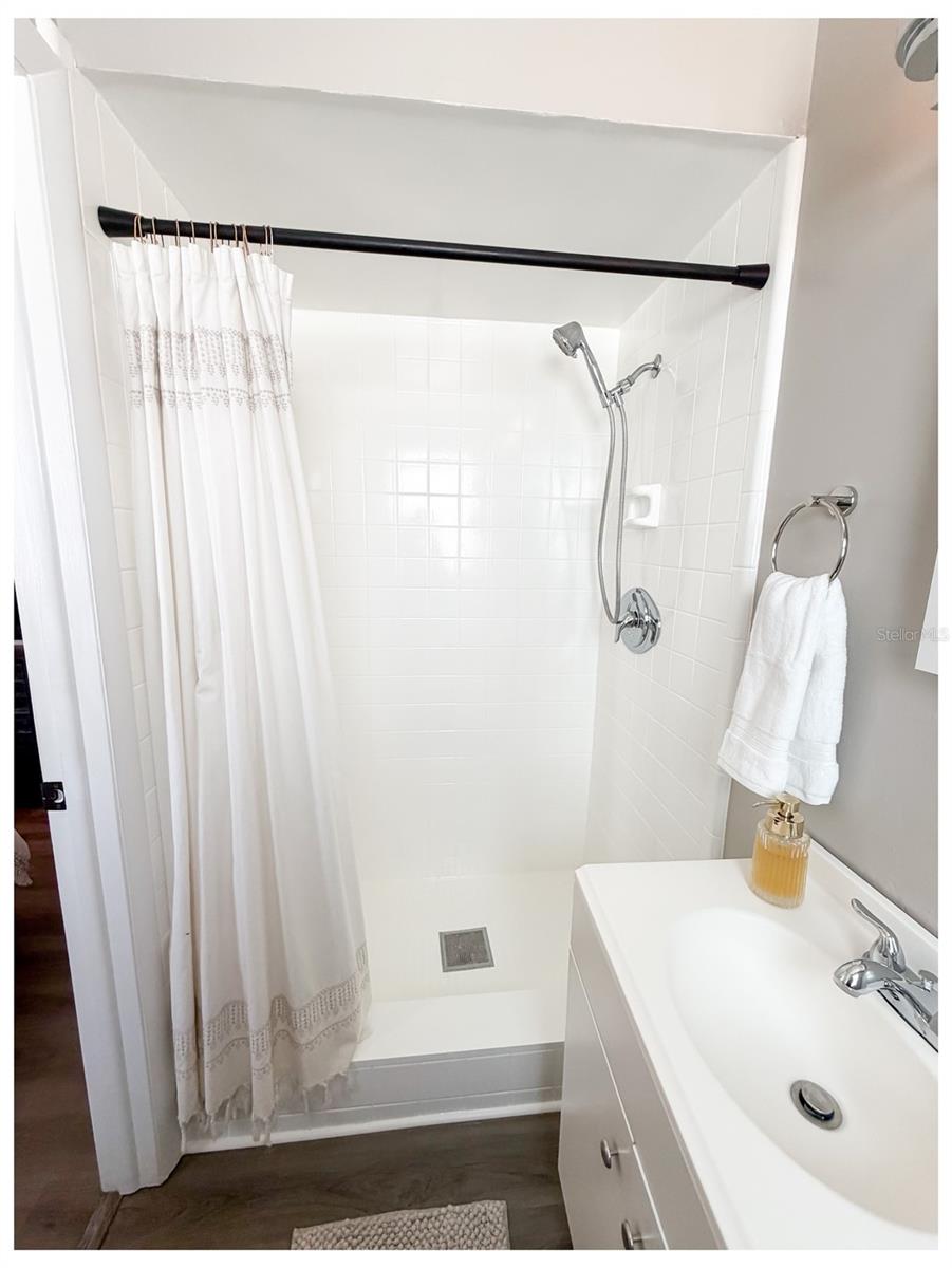 Walk in shower in the primary ensuite.