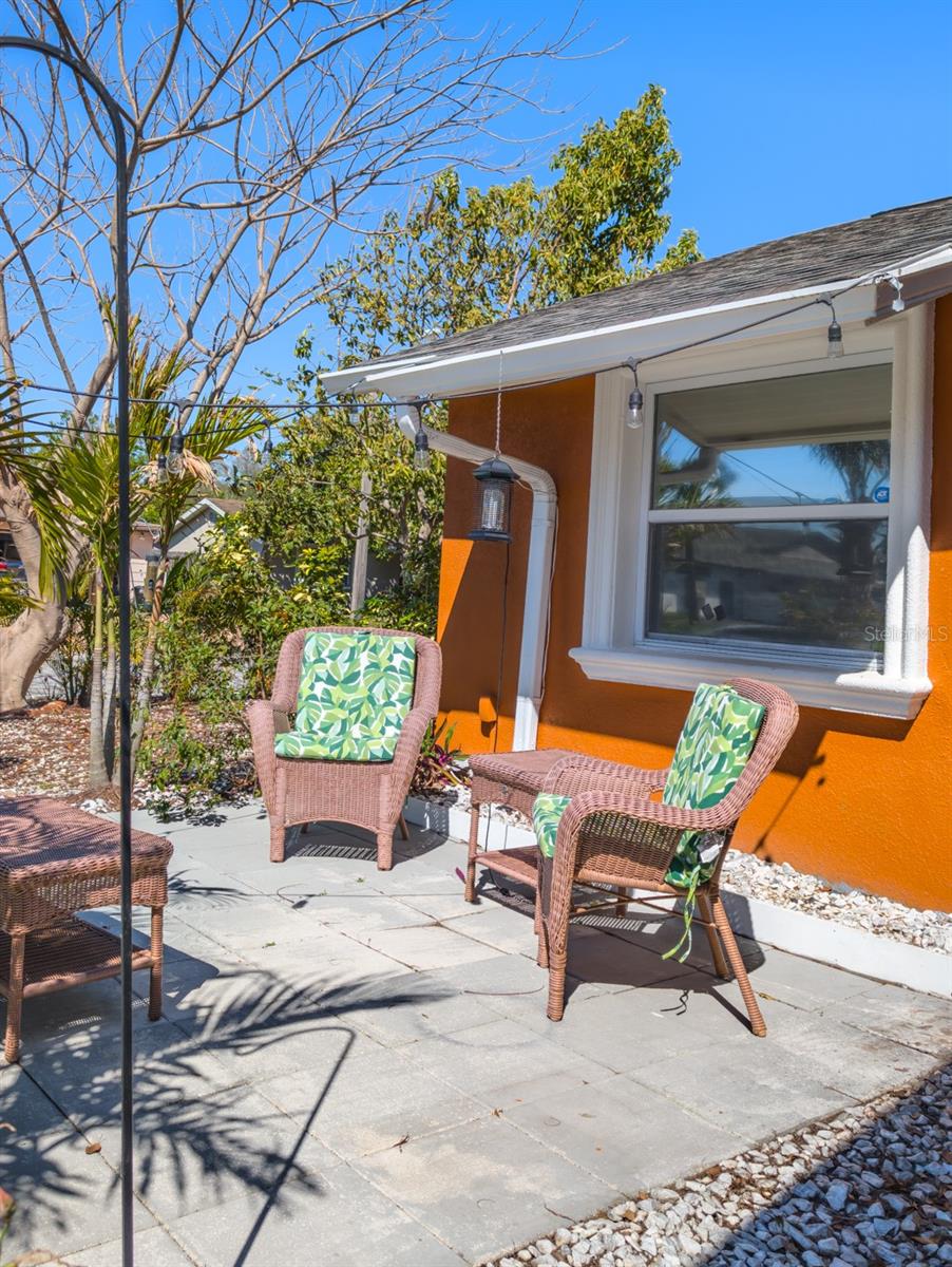 outdoor seating in front of home
