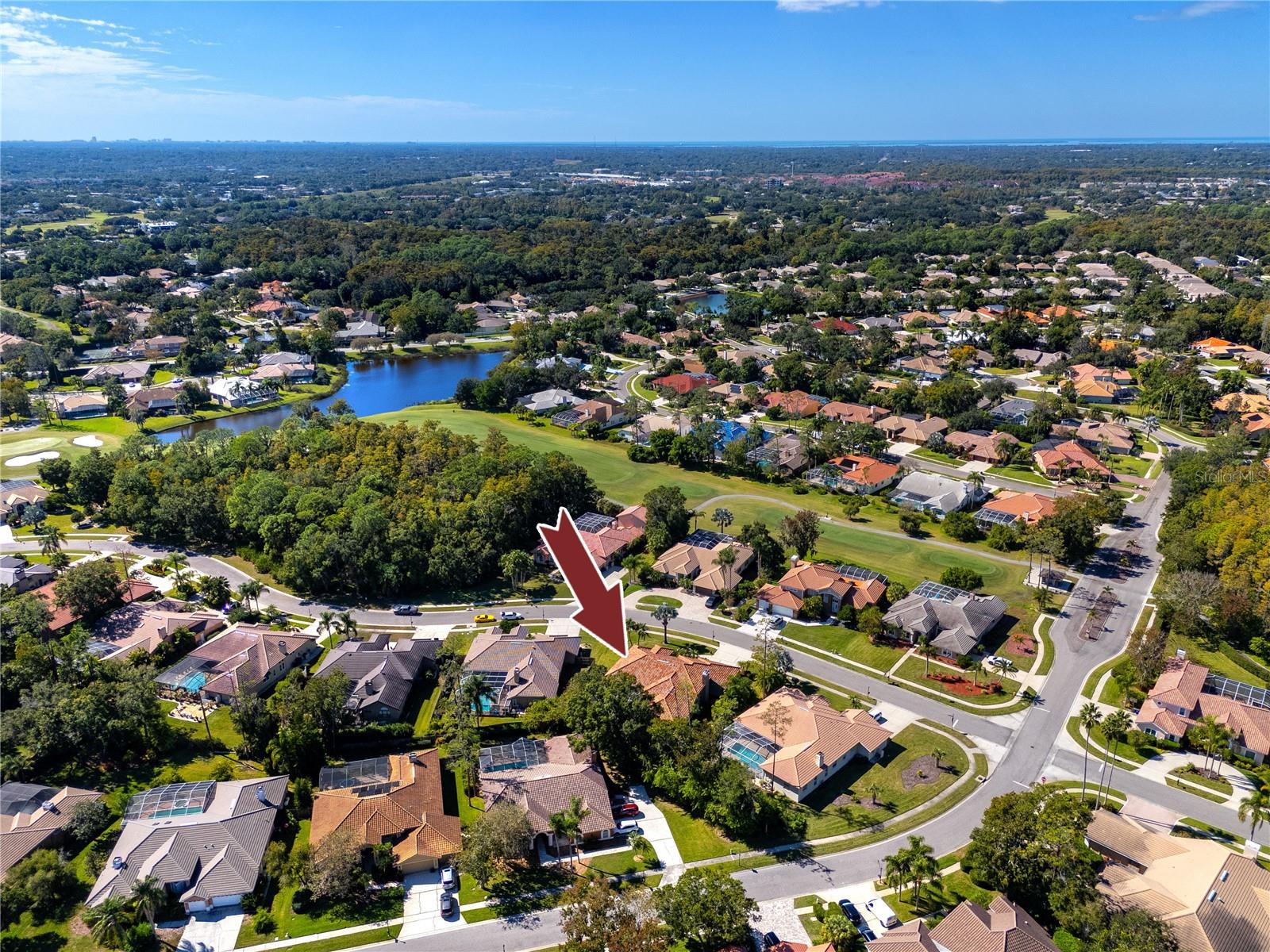 Aerial of Aberdeen, gated East Lake Woodlands · Oldsmar FL 34677