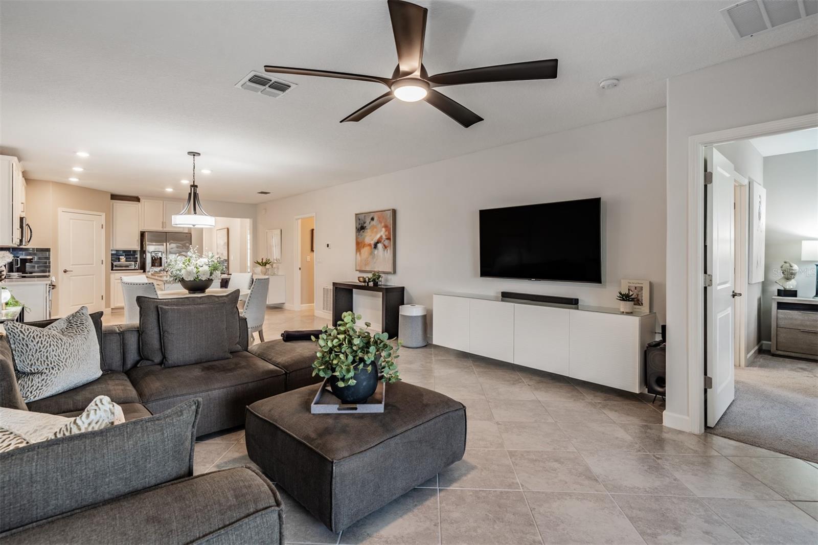 Upgraded ceiling fans and lighting