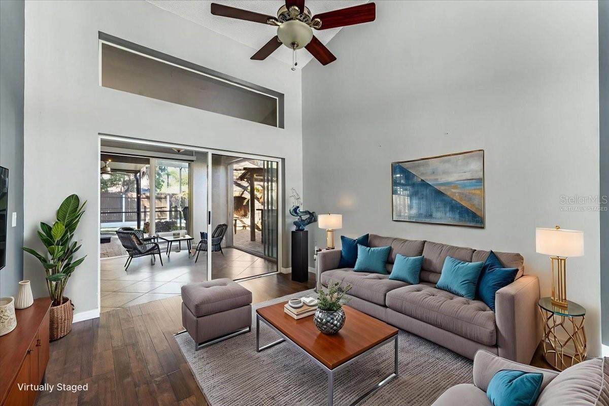 Dining area virtually staged as a sitting area