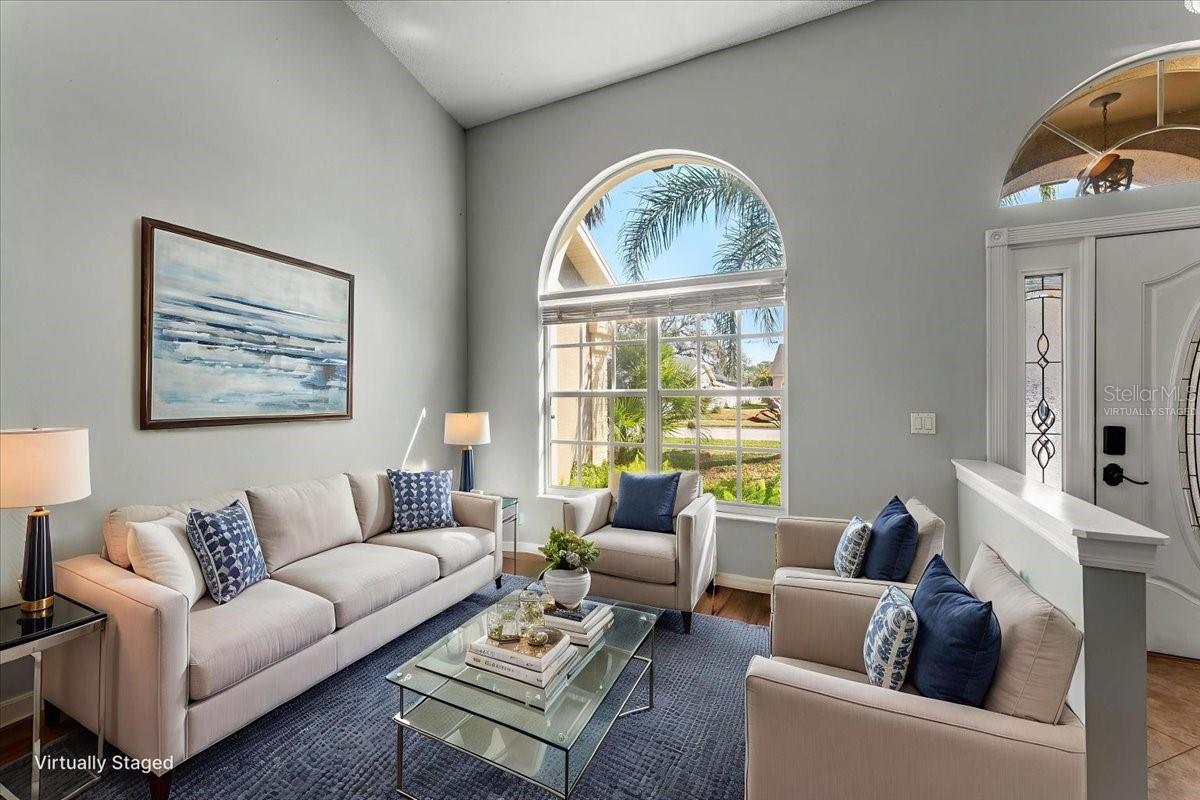 Living  space virtually staged as a Sitting area