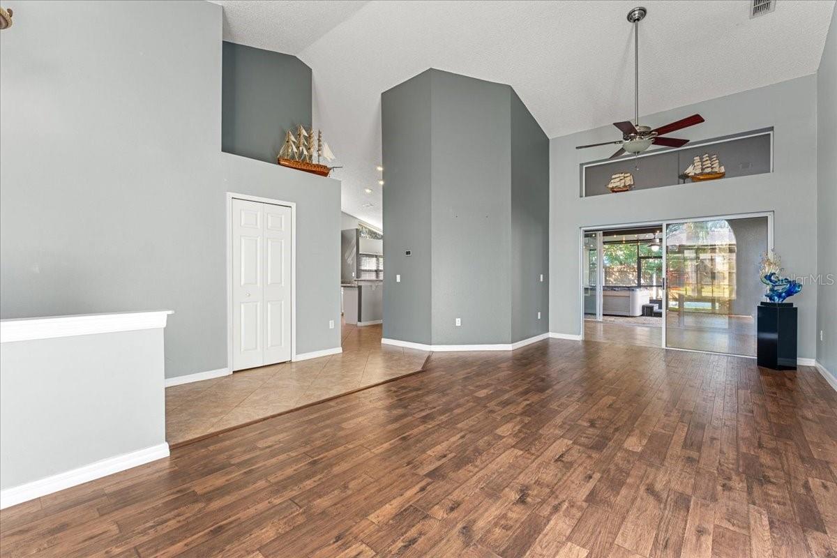 Looking out towards the dining room and sunroom
