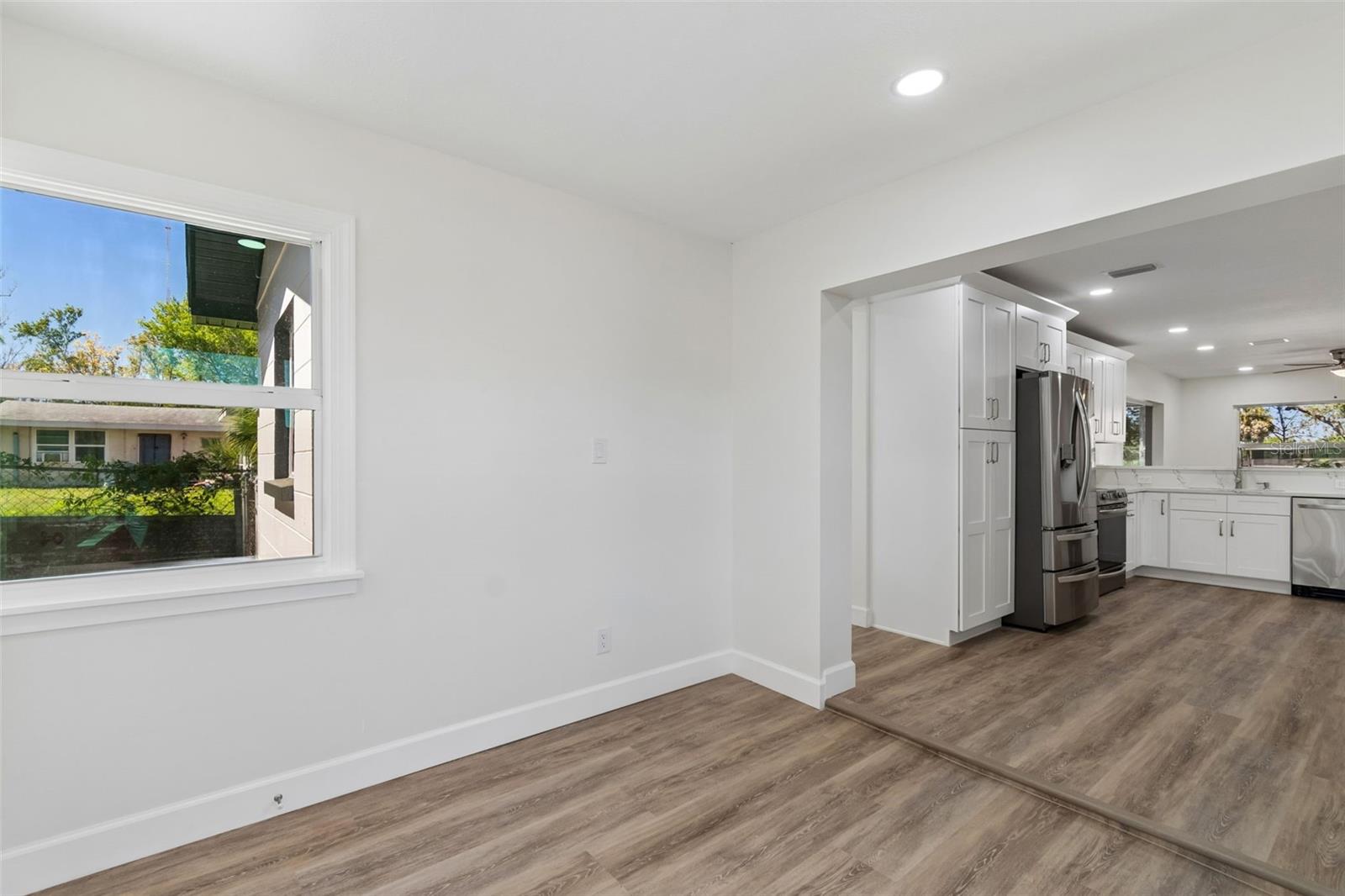 From sunroom back to kitchen