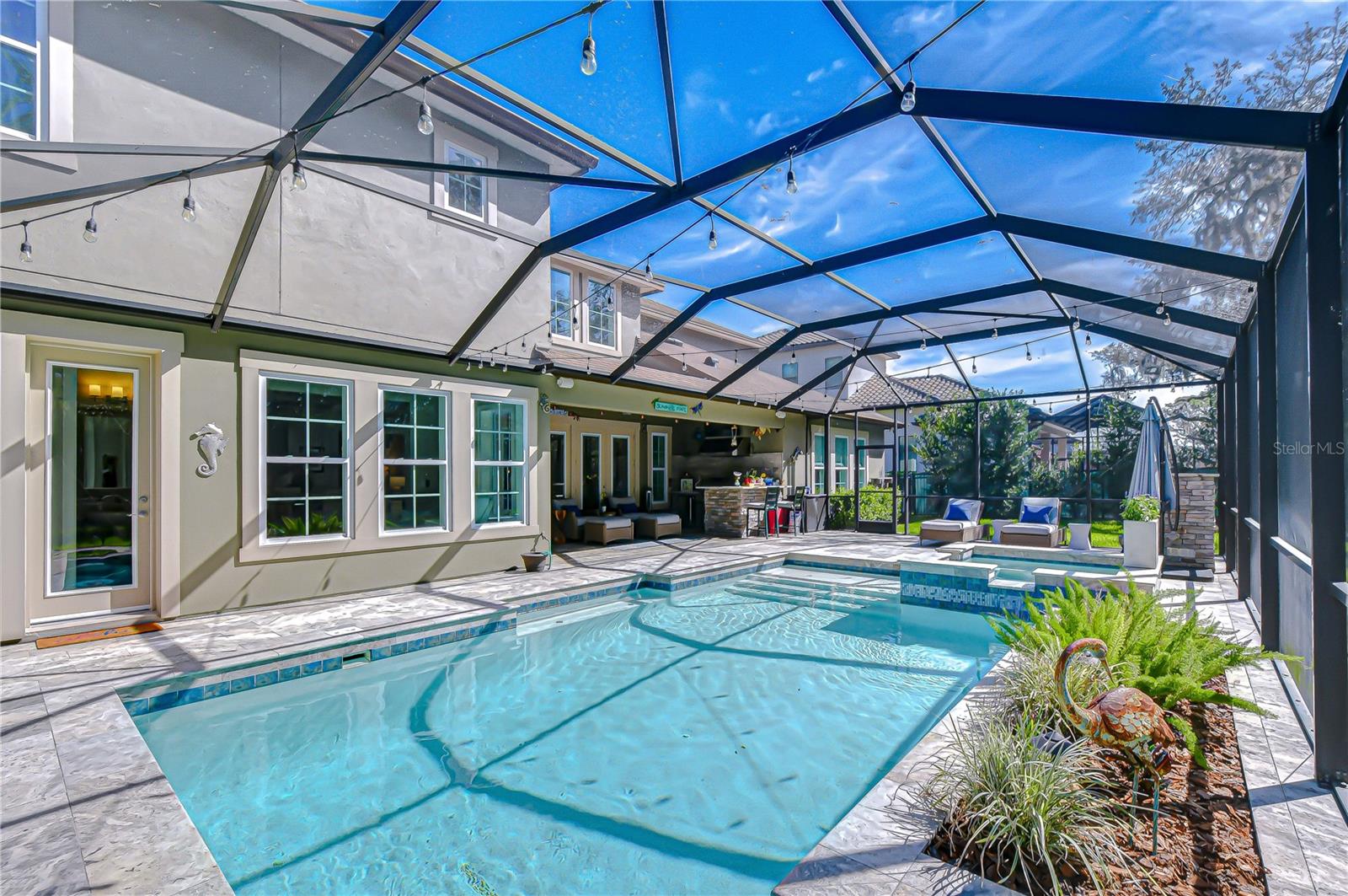 Saltwater pool and spa designed for year-round enjoyment