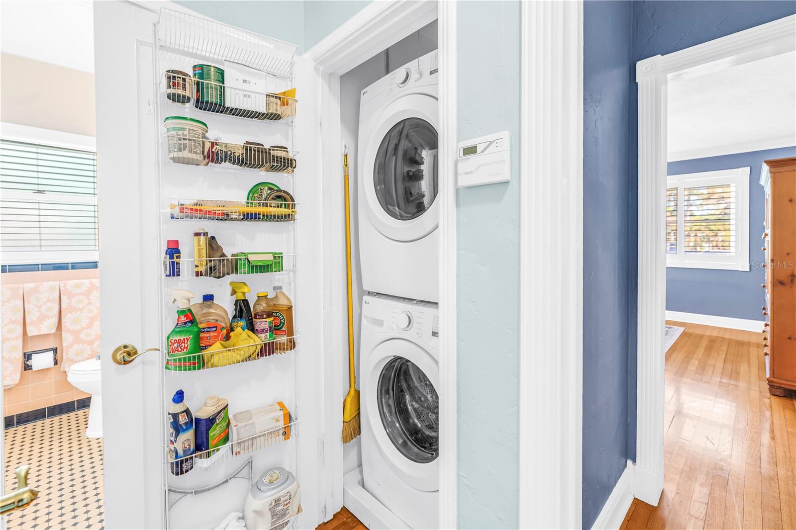 Indoor laundry closet