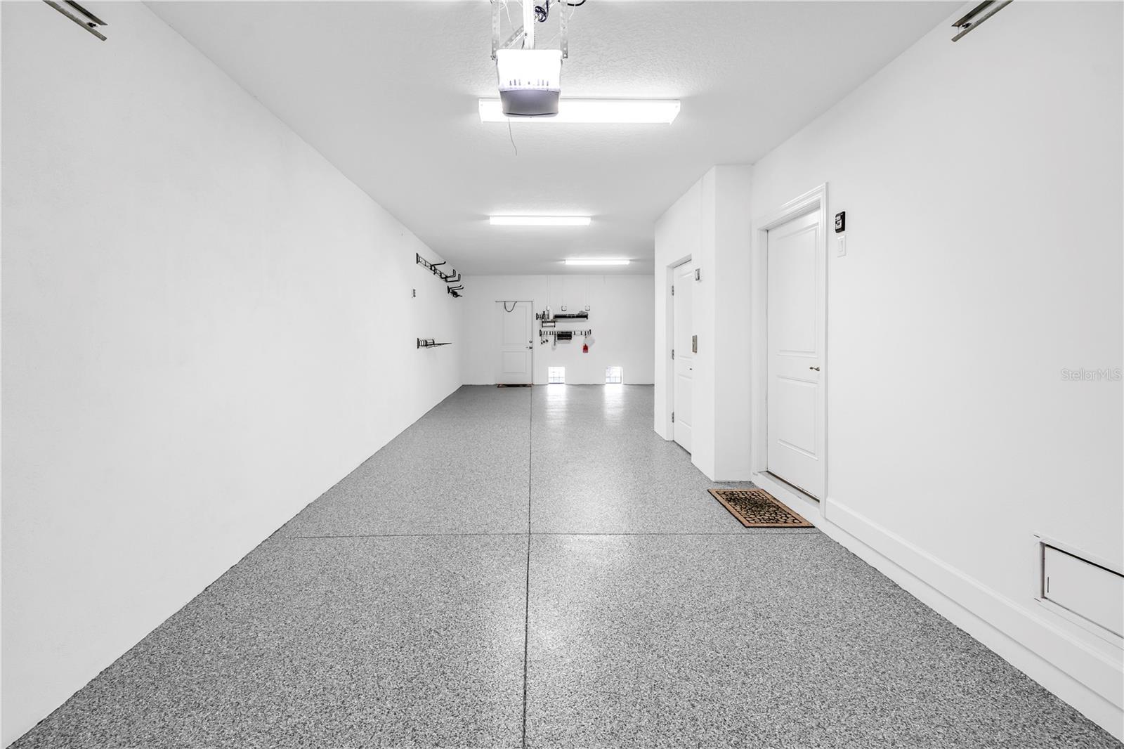 Garage with new epoxy coated floor